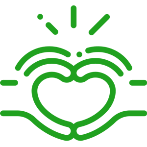 Heart-shaped hands icon
